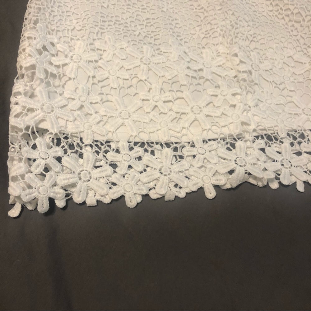 White Floral Lace Skirt - Picture 4 of 7